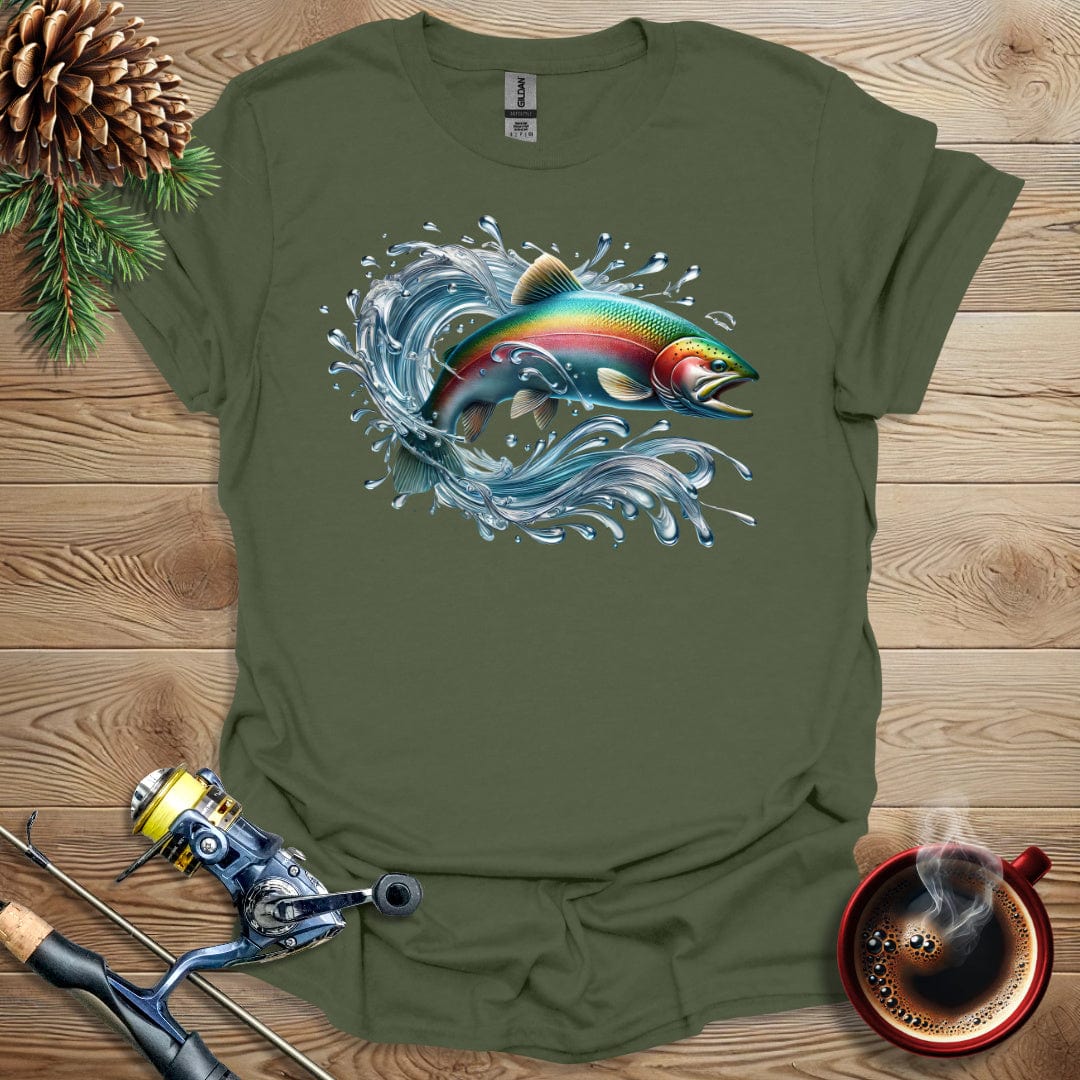 Printify T-Shirt Art of Fish - Splash T-Shirt