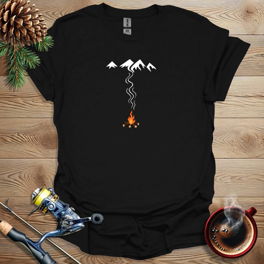 Printify T-Shirt Black / S Fire Mountain T-Shirt