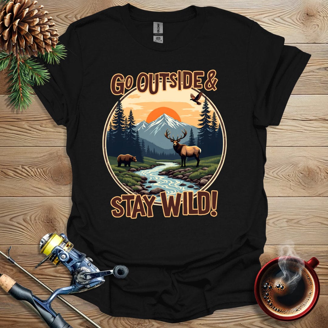 Printify T-Shirt Black / S Go Outside & Stay Wild T-Shirt