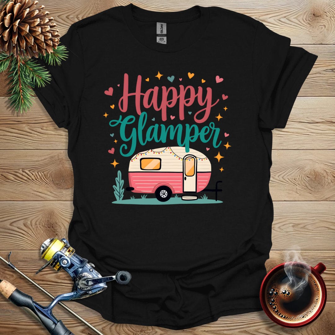 Printify T-Shirt Black / S Happy Glamper T-Shirt