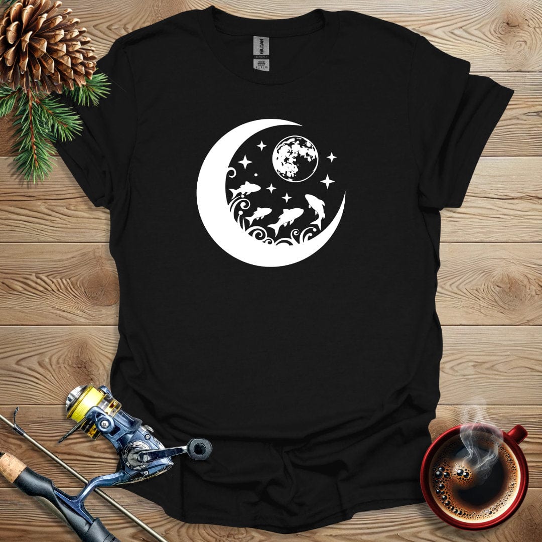 Printify T-Shirt Black / S Moon Fish T-Shirt
