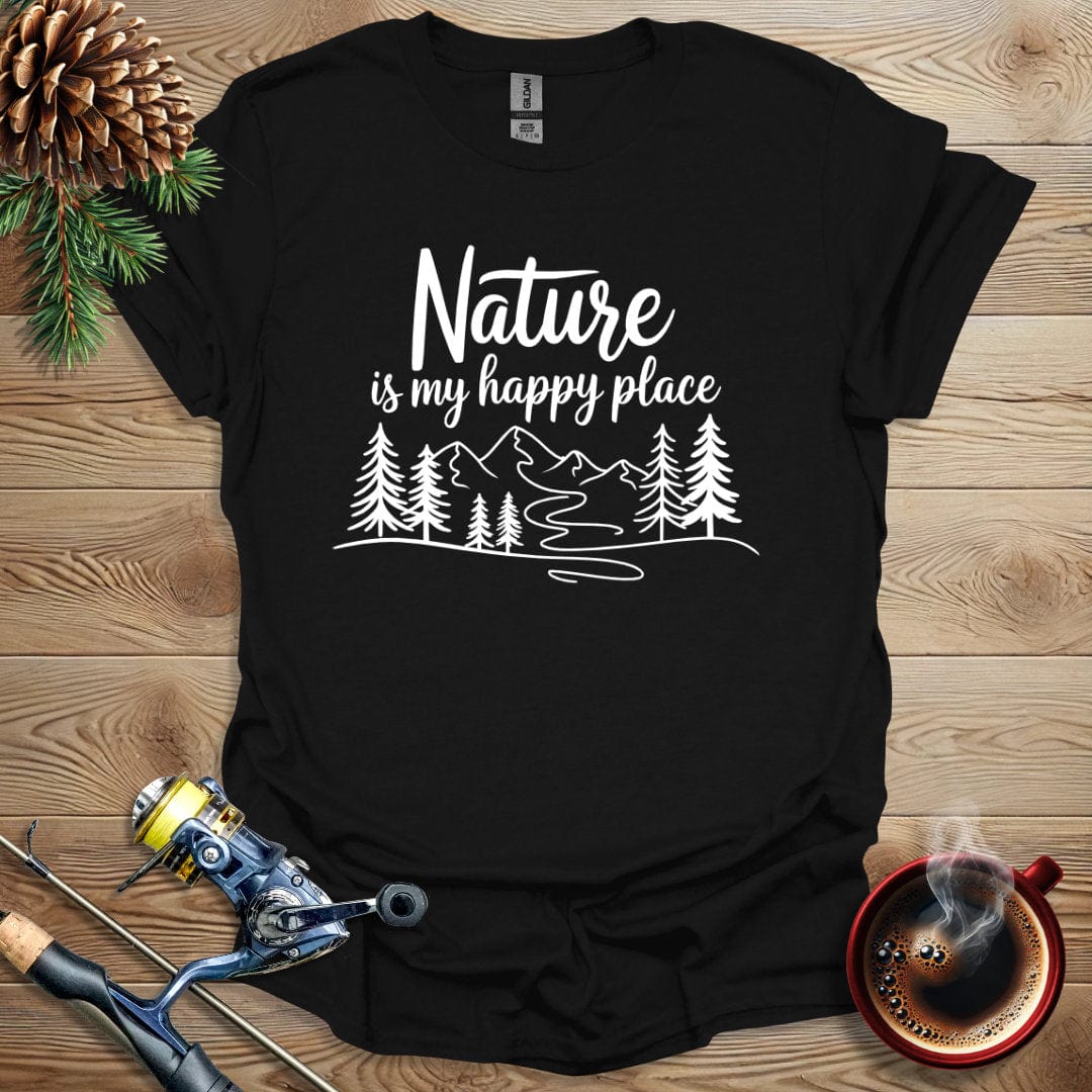Printify T-Shirt Black / S Nature Is My Happy Place T-Shirt