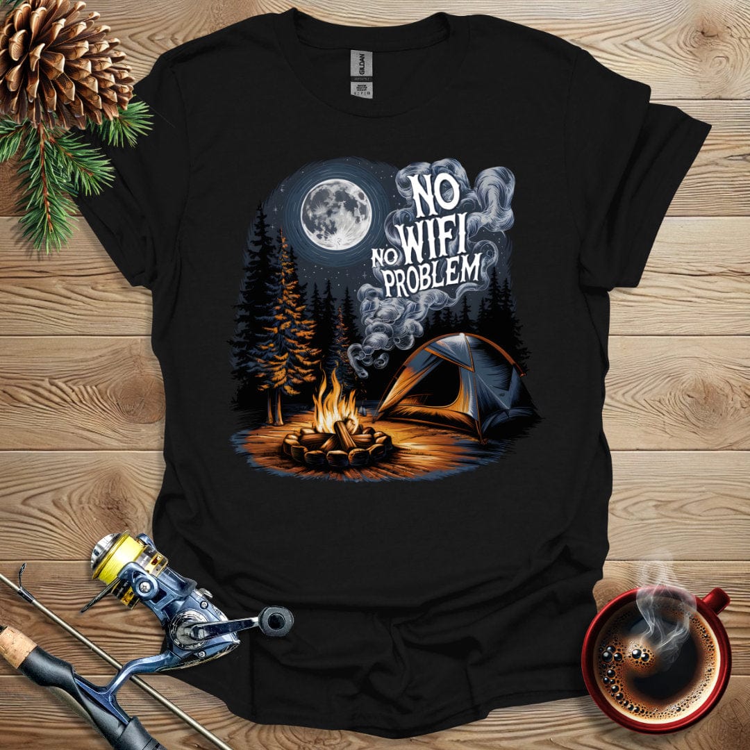 Printify T-Shirt Black / S No Wifi No Problem T-Shirt