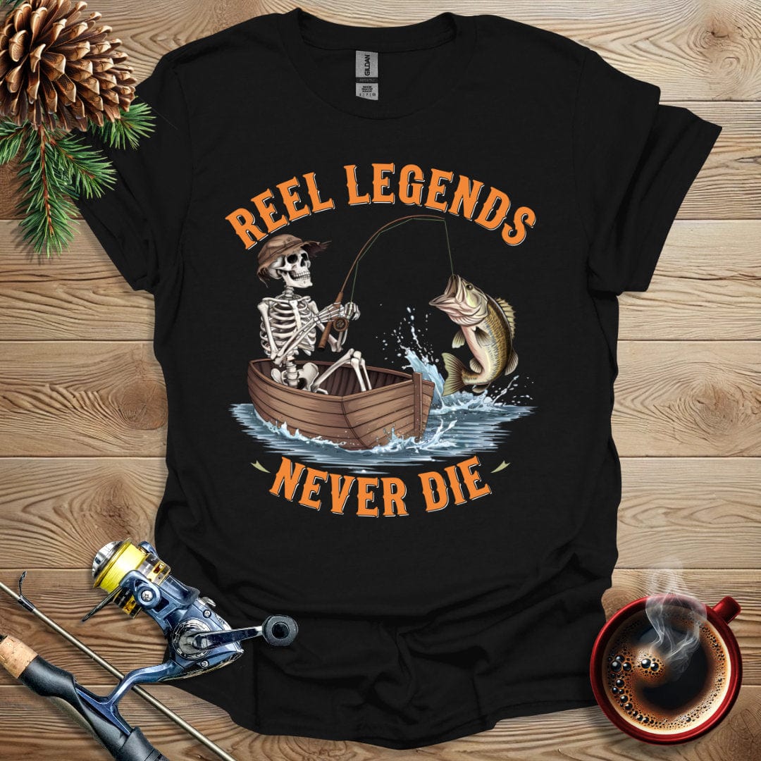Printify T-Shirt Black / S Reel Legends Never Die T-Shirt