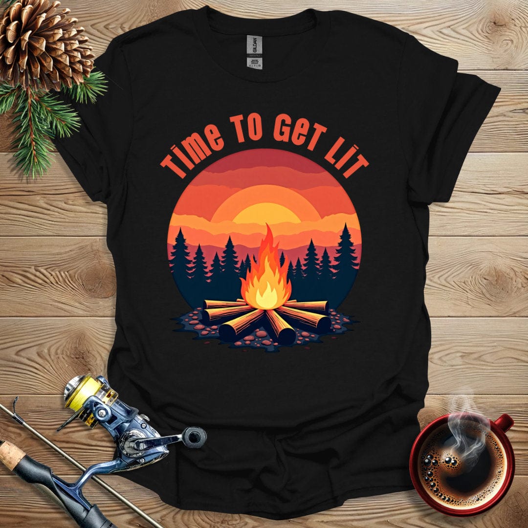 Printify T-Shirt Black / S Time To Get Lit T-Shirt