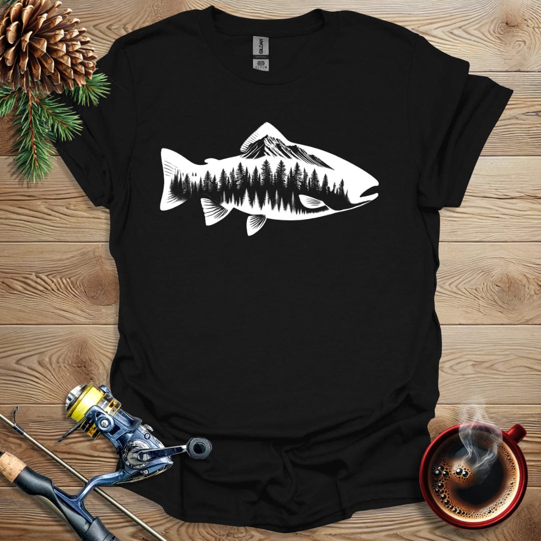 Printify T-Shirt Black / S Trout Nature T-Shirt