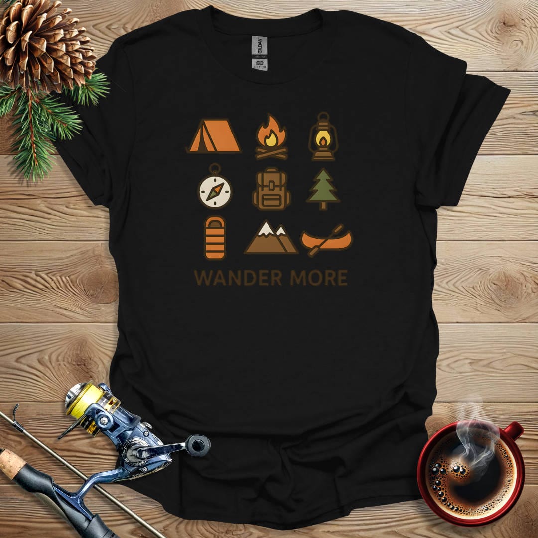 Printify T-Shirt Black / S Wander More T-Shirt