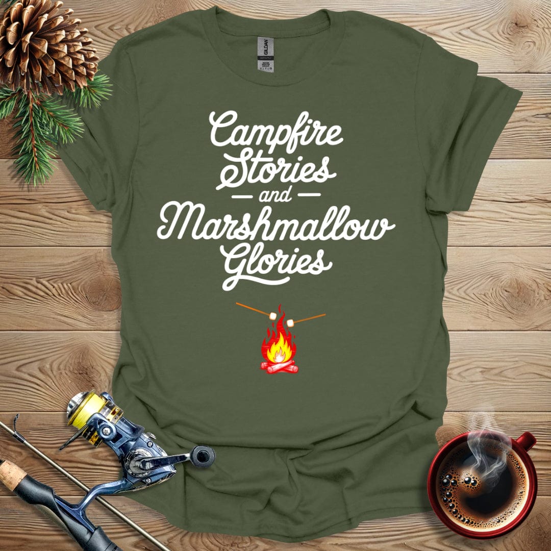 Printify T-Shirt Camp Fire Stories - Marshmallow Glories T-Shirt