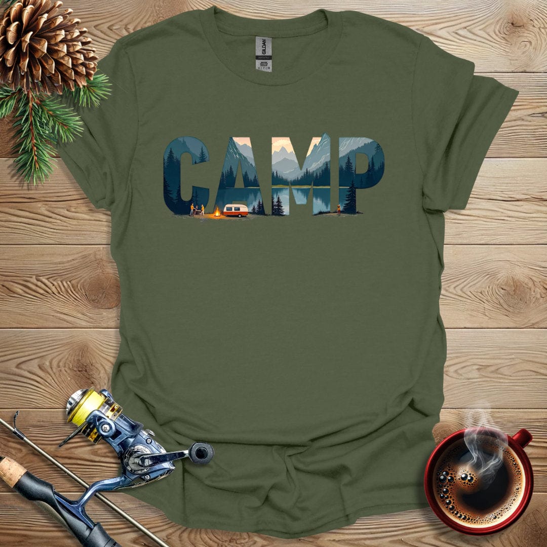 Printify T-Shirt Camp Text Design T-Shirt