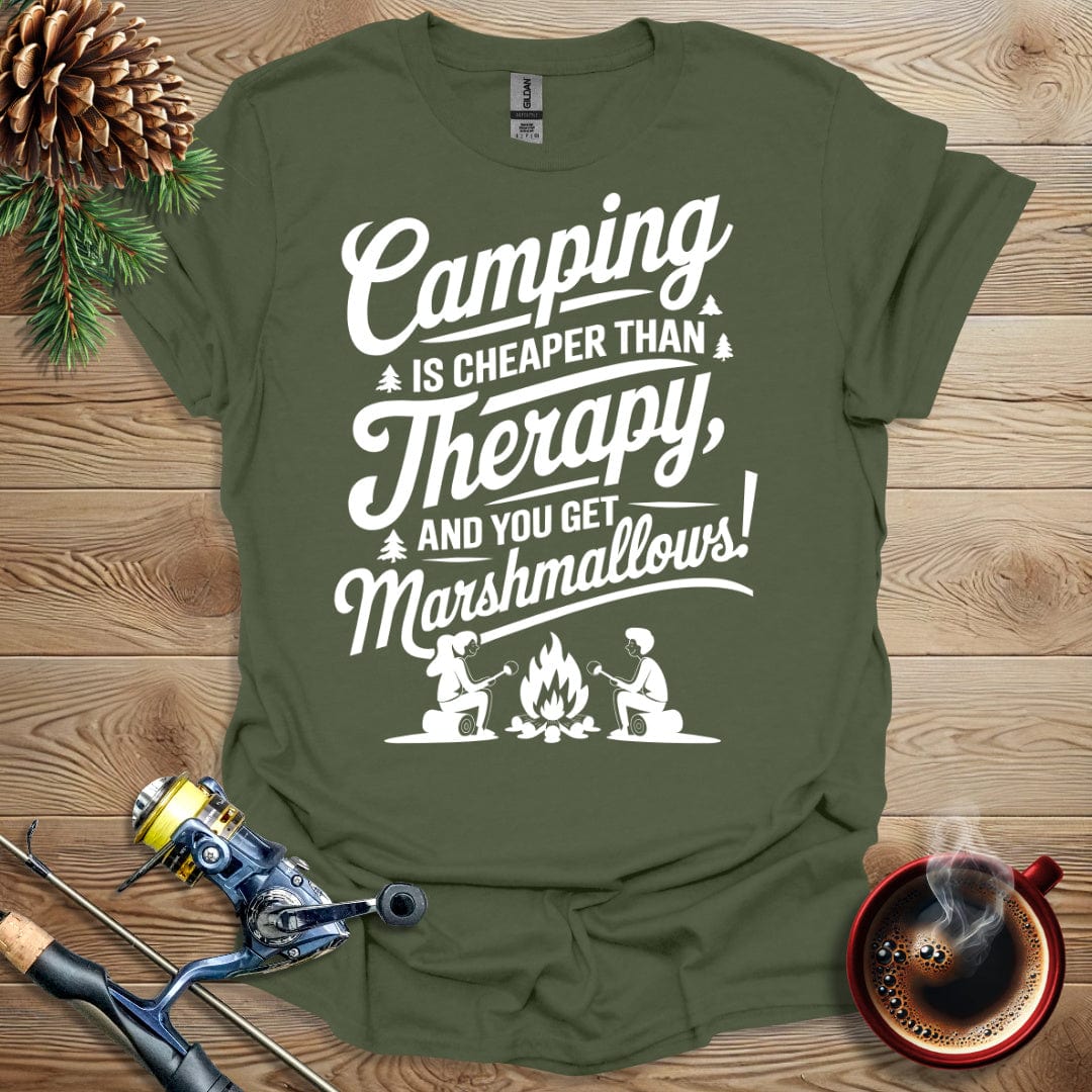 Printify T-Shirt Camping is Cheaper Than Therapy T-Shirt