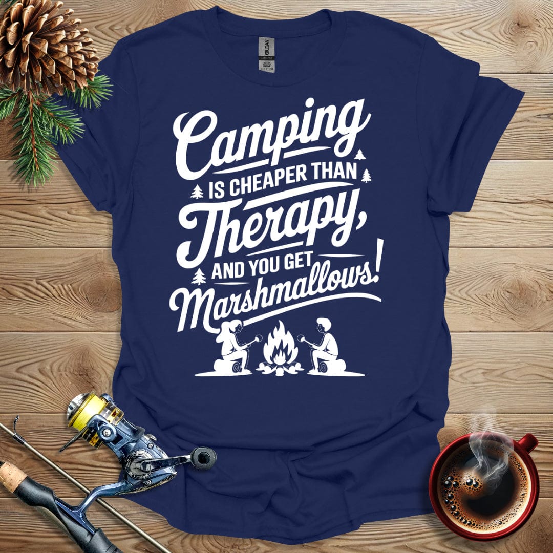 Printify T-Shirt Camping is Cheaper Than Therapy T-Shirt