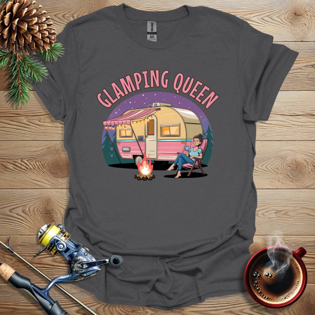 Printify T-Shirt Charcoal / S Glamping Queen T-Shirt