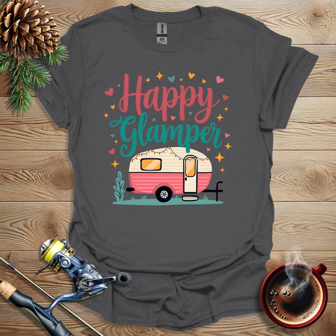 Printify T-Shirt Charcoal / S Happy Glamper T-Shirt