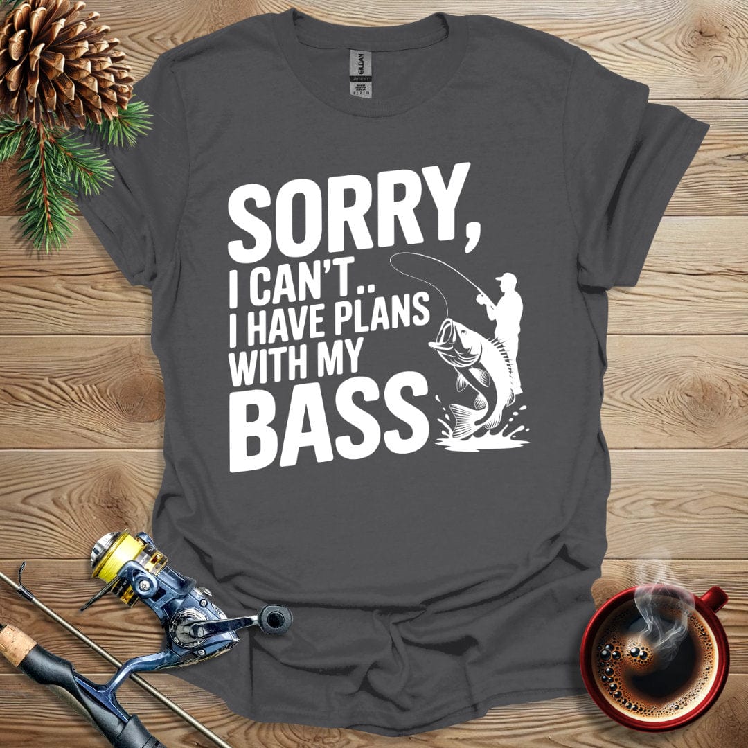 Printify T-Shirt Charcoal / S Sorry, I Can't I Have Plans With My Bass T-Shirt