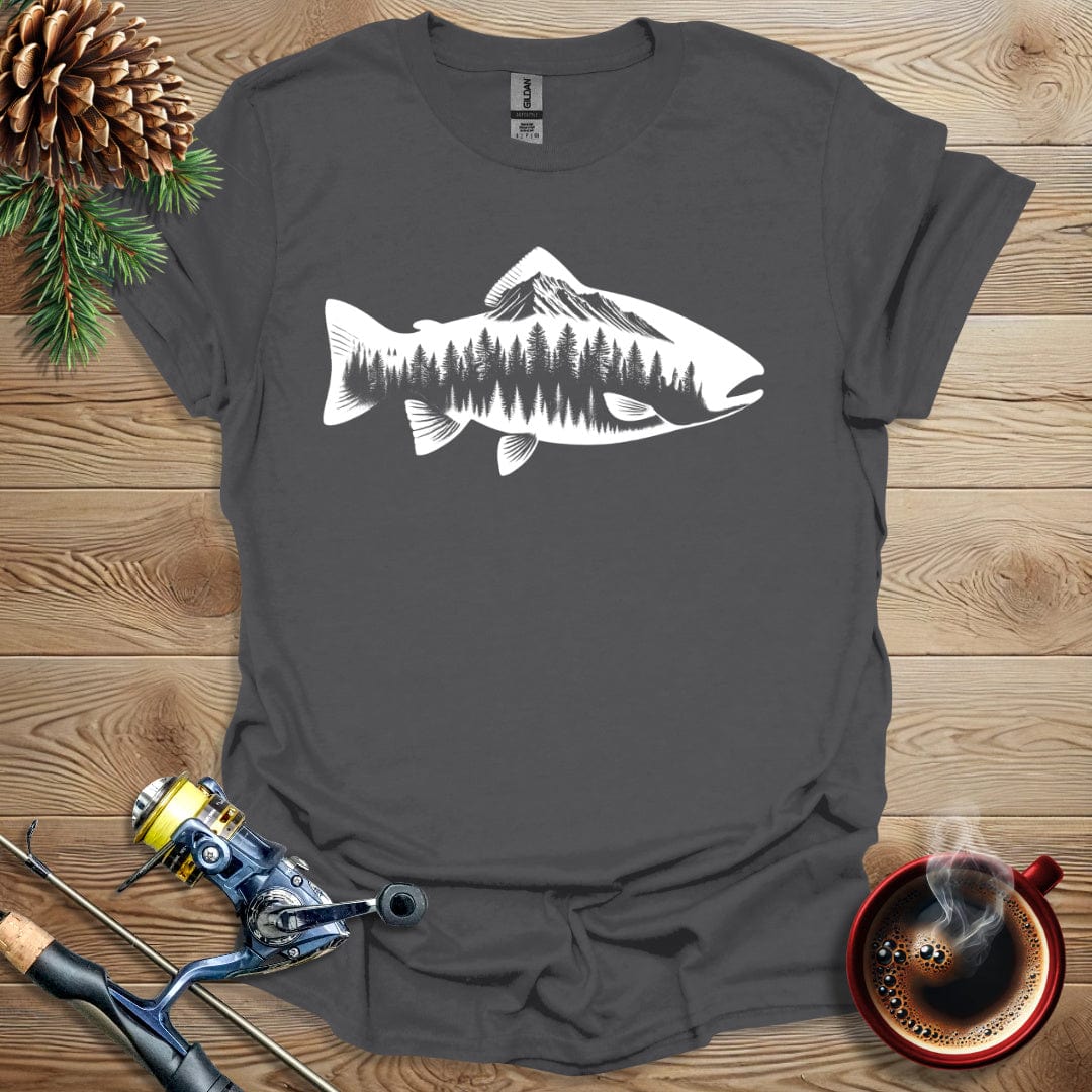 Printify T-Shirt Charcoal / S Trout Nature T-Shirt
