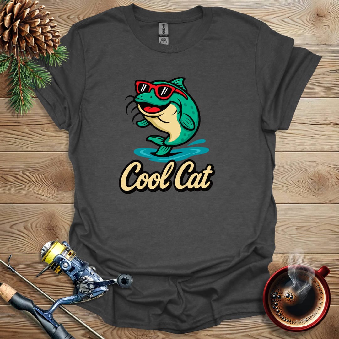 Printify T-Shirt Dark Heather / S Cool Cat T-Shirt