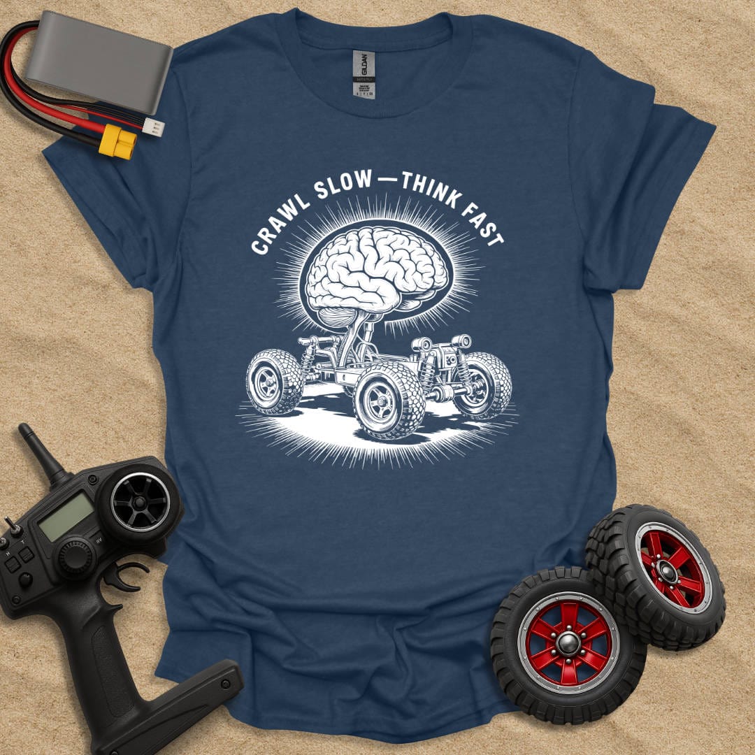 Printify T-Shirt Dark Heather / S Crawl Slow - Think Fast T-Shirt