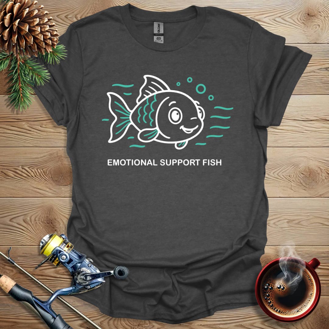 Printify T-Shirt Dark Heather / S Emotional Support Fish T-Shirt