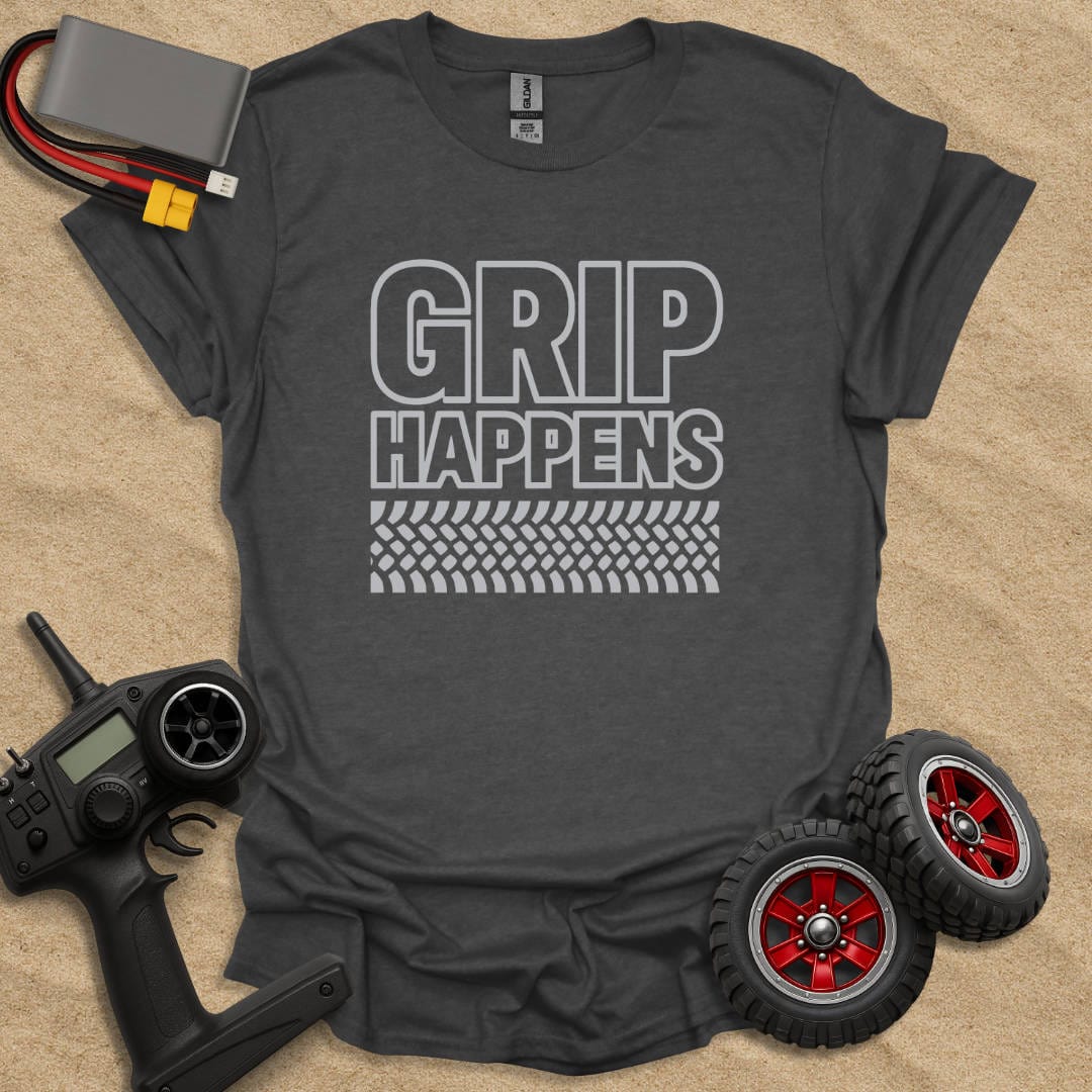 Printify T-Shirt Dark Heather / S Grip Happens T-Shirt