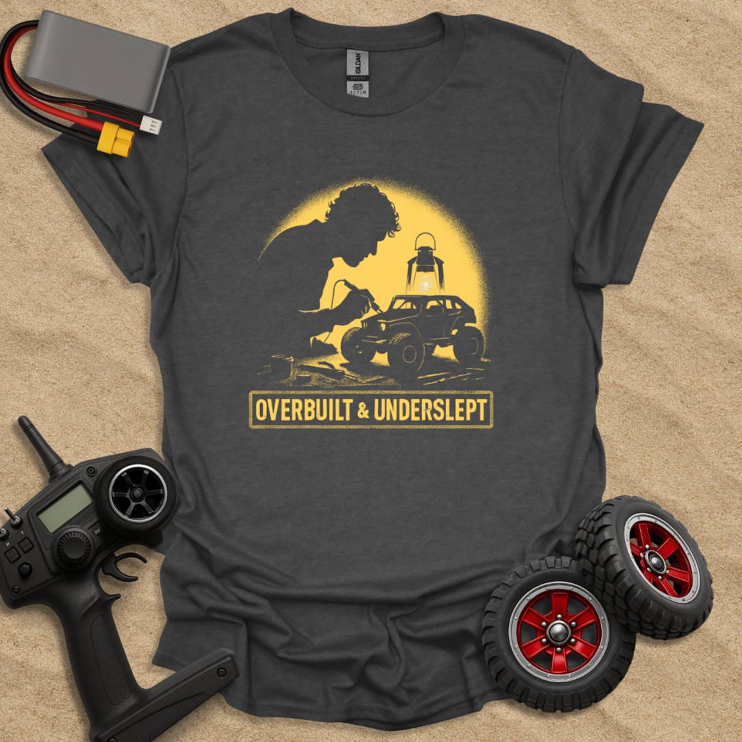 Printify T-Shirt Dark Heather / S Overbuilt & Underslept T-Shirt