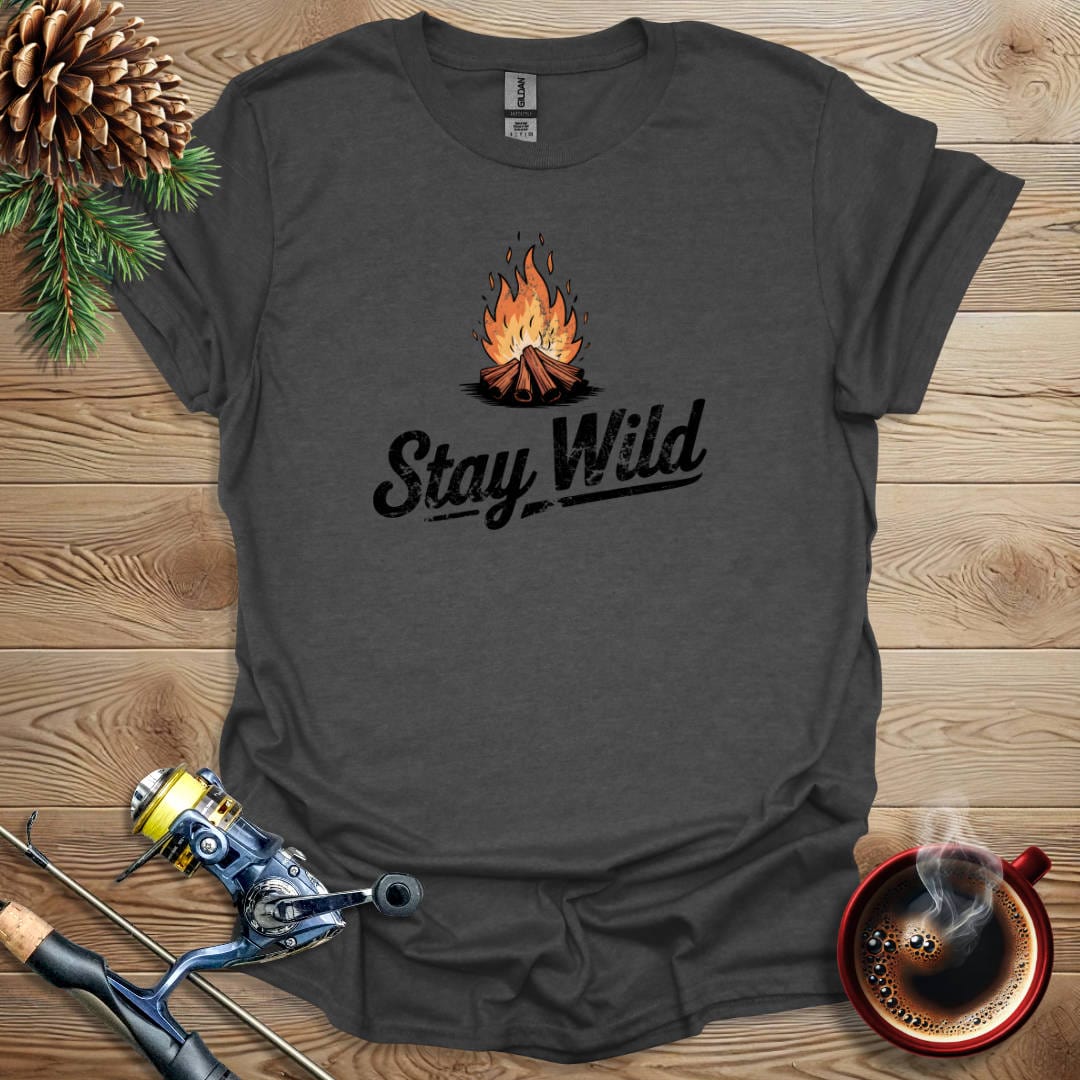 Printify T-Shirt Dark Heather / S Stay Wild - Fire T-Shirt