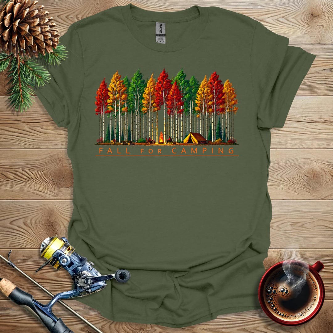 Printify T-Shirt Fall For Camping T-Shirt