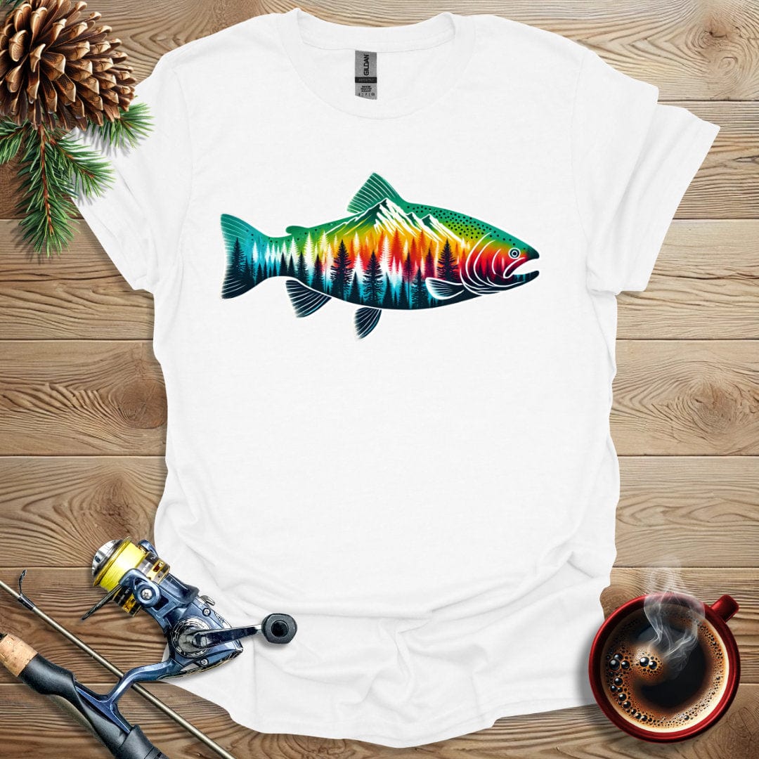 Printify T-Shirt Fish & Mountains T-Shirt
