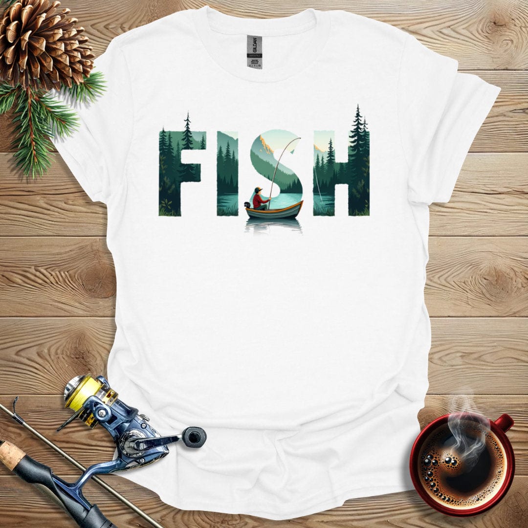 Printify T-Shirt Fish Text Design T-Shirt