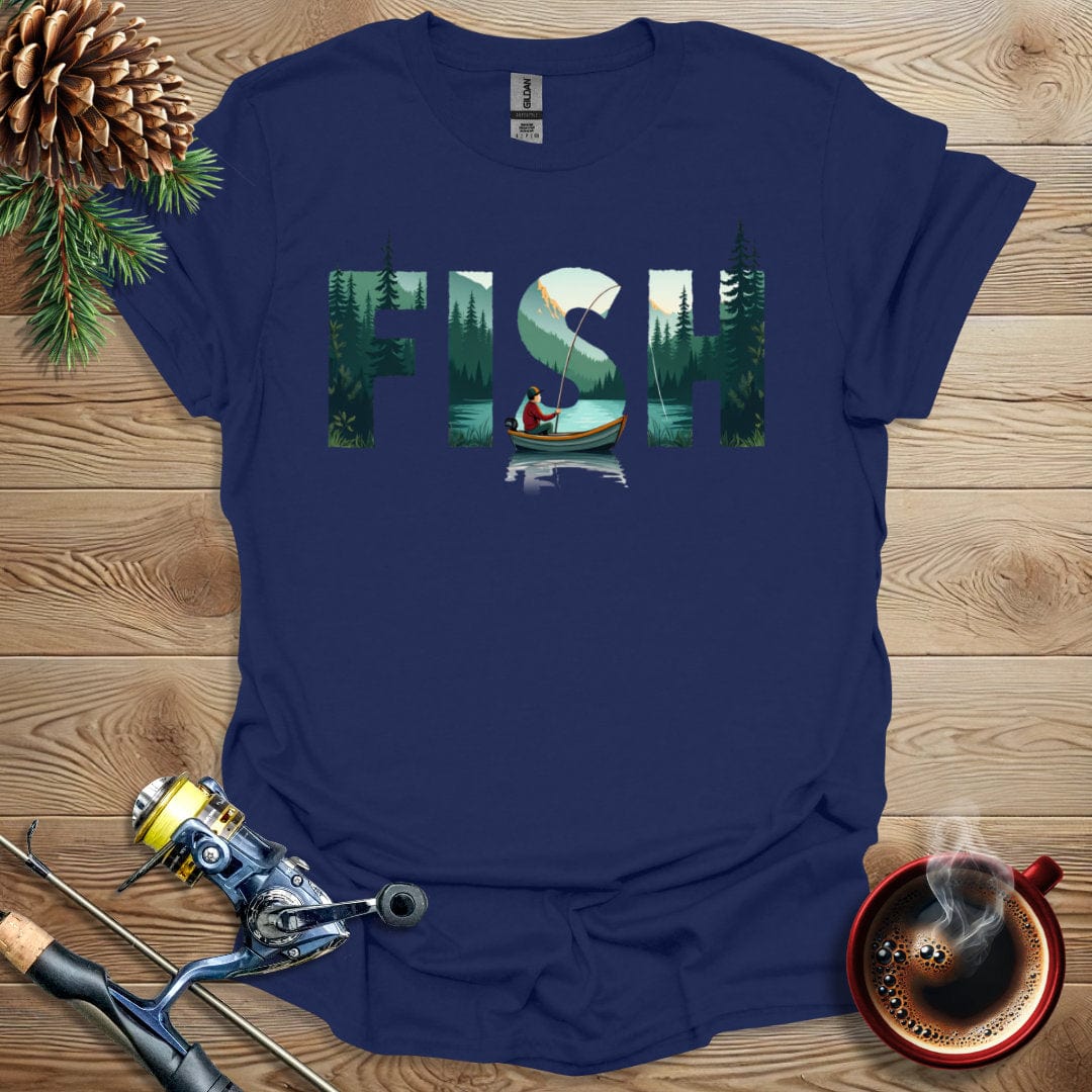 Printify T-Shirt Fish Text Design T-Shirt