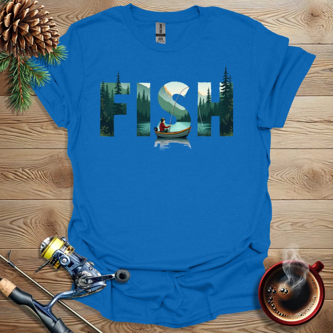 Printify T-Shirt Fish Text Design T-Shirt