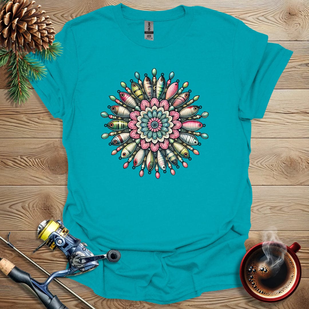Printify T-Shirt Fishing Lure Mandala T-Shirt