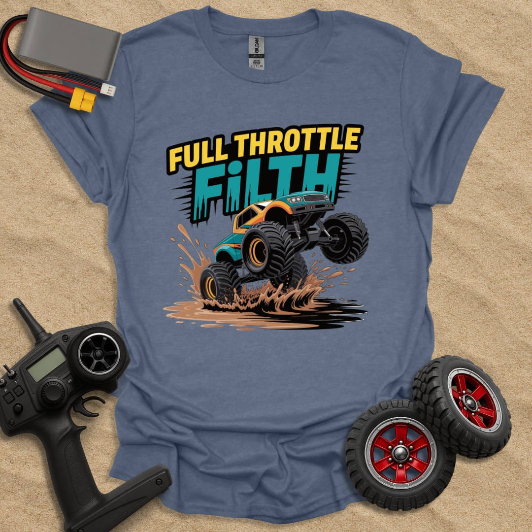 Printify T-Shirt Heather Indigo / S Full Throttle Filth T-Shirt