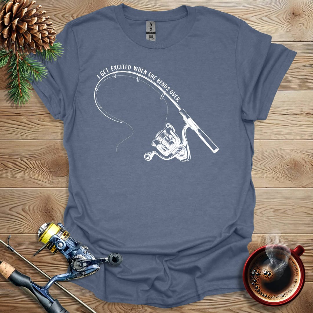 Printify T-Shirt Heather Indigo / S I Get Excited When She Bends Over T-Shirt