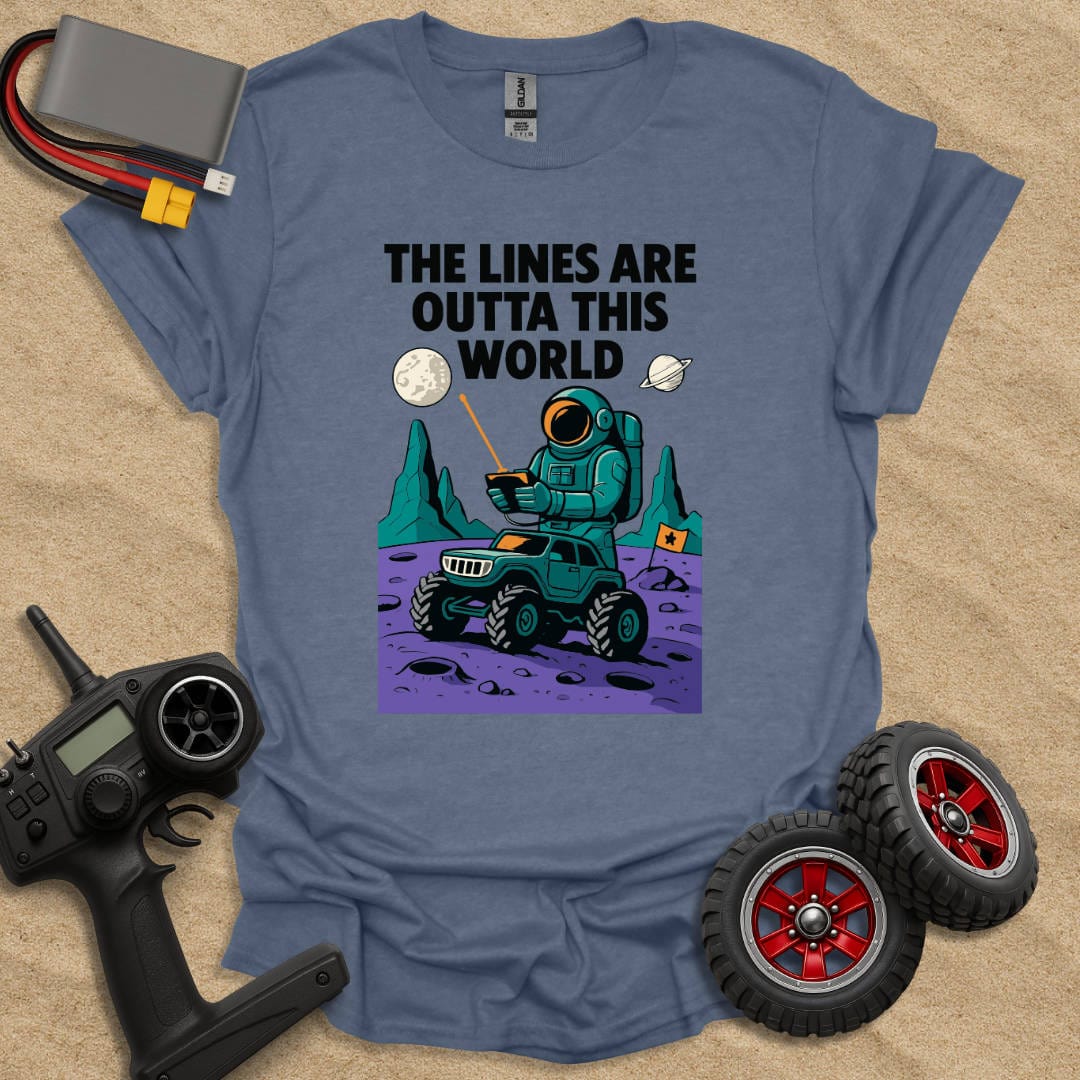 Printify T-Shirt Heather Indigo / S The Lines Are Outta This World T-Shirt