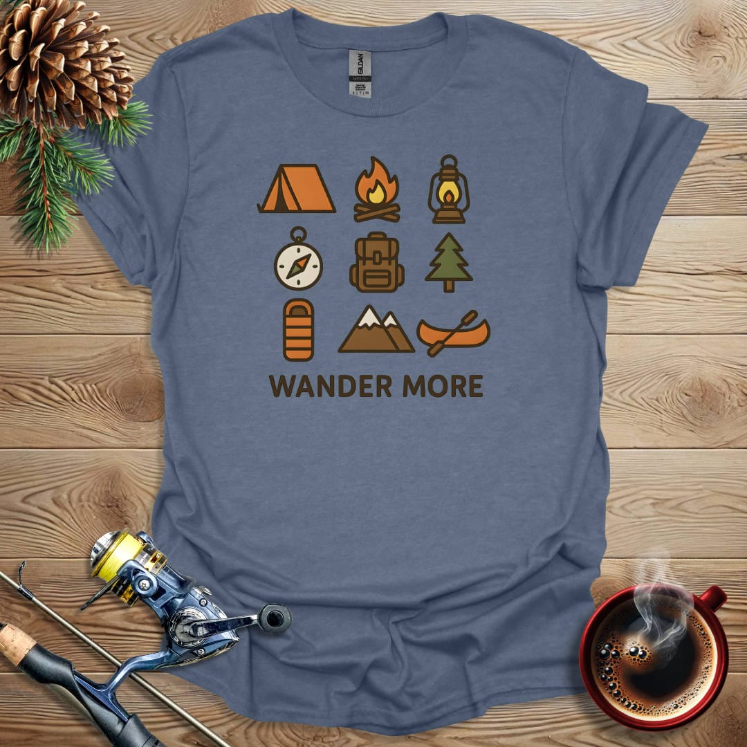 Printify T-Shirt Heather Indigo / S Wander More T-Shirt