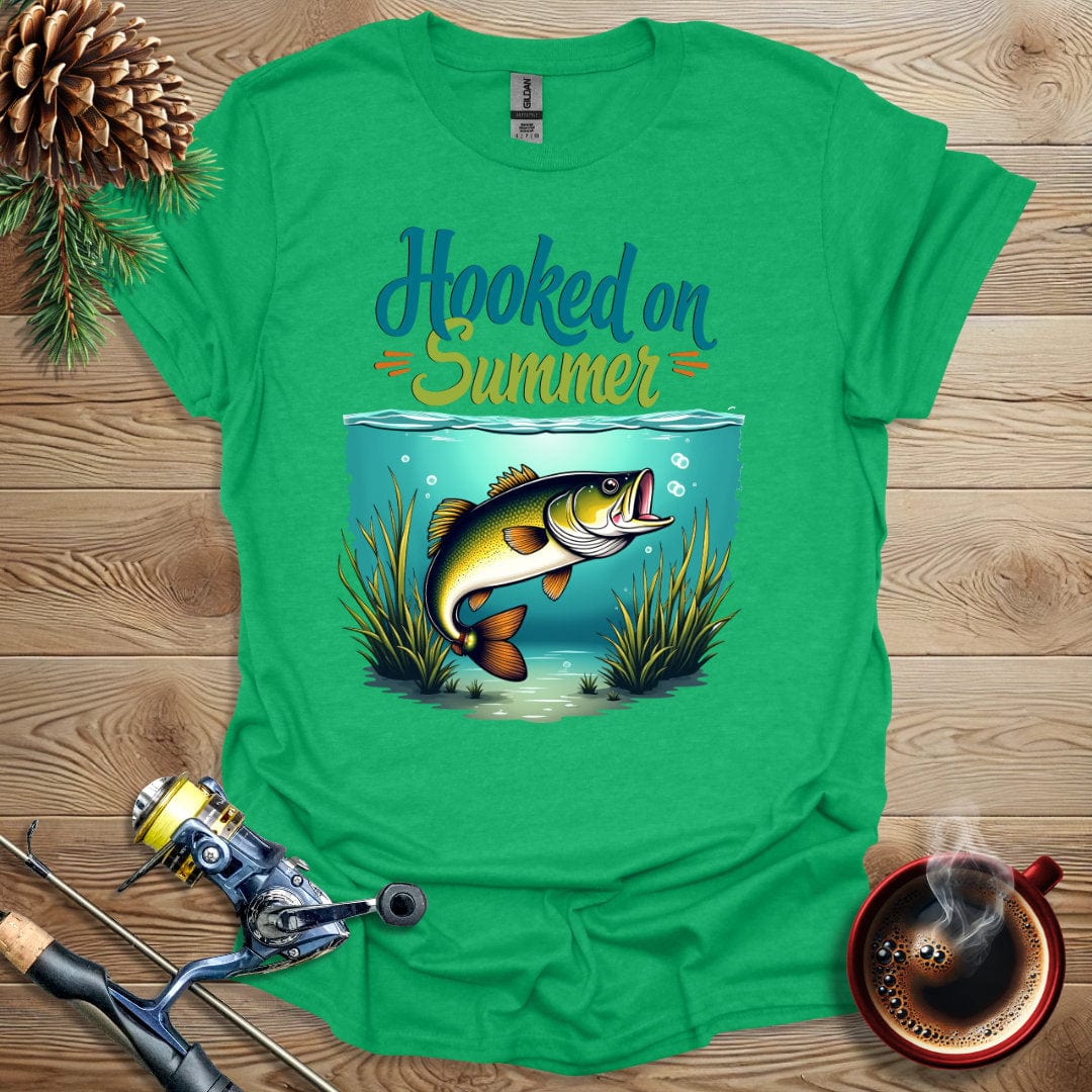 Printify T-Shirt Heather Irish Green / S Hooked On Summer T-Shirt