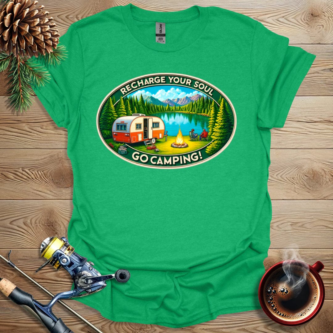 Printify T-Shirt Heather Irish Green / S Recharge Your Soul - Go Camping T-Shirt