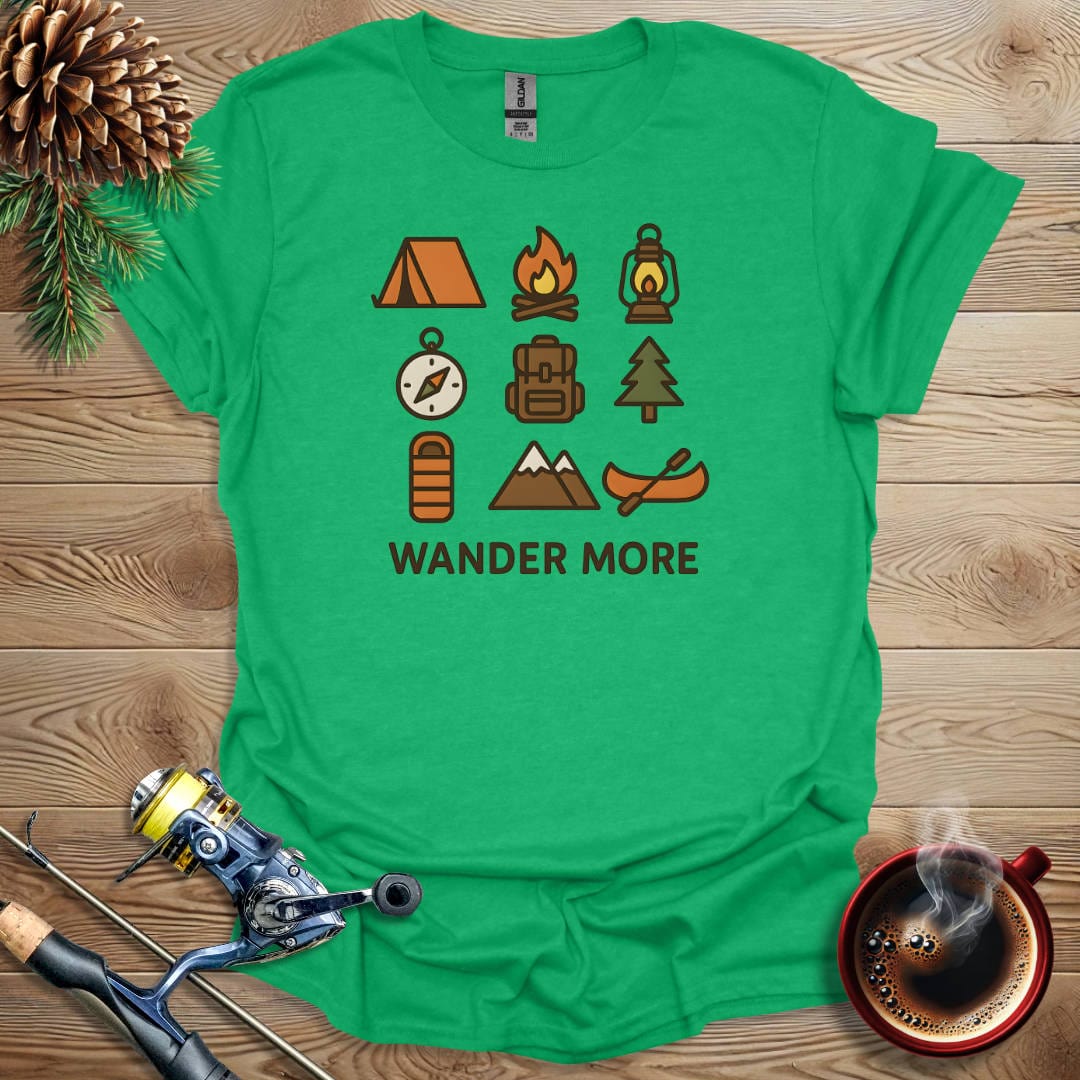 Printify T-Shirt Heather Irish Green / S Wander More T-Shirt