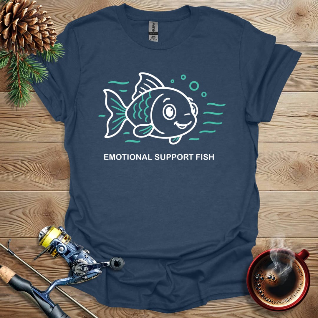 Printify T-Shirt Heather Navy / S Emotional Support Fish T-Shirt