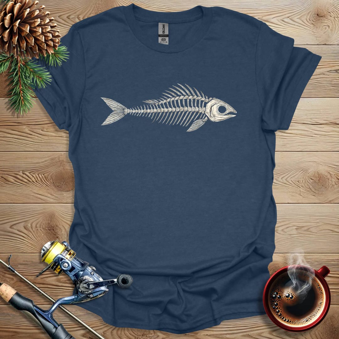 Printify T-Shirt Heather Navy / S Fish Bones T-Shirt