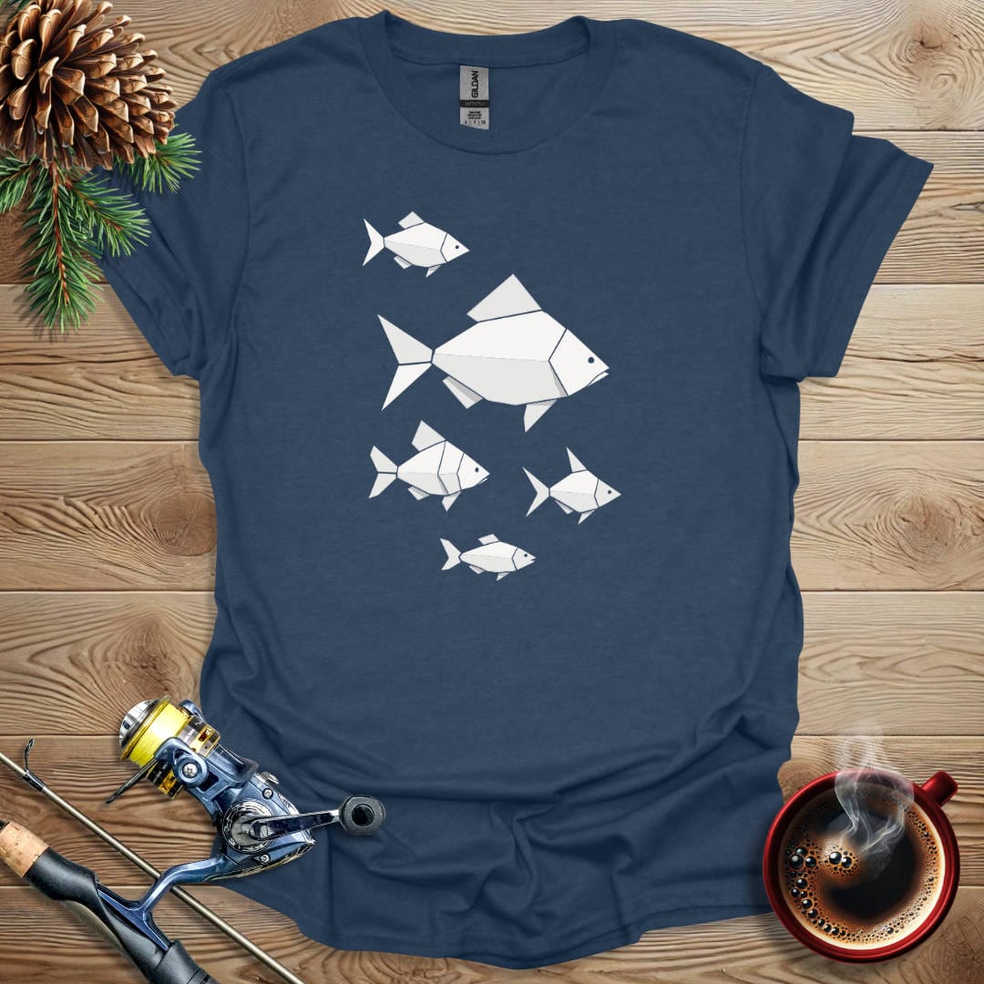 Printify T-Shirt Heather Navy / S Geometric Fish T-Shirt