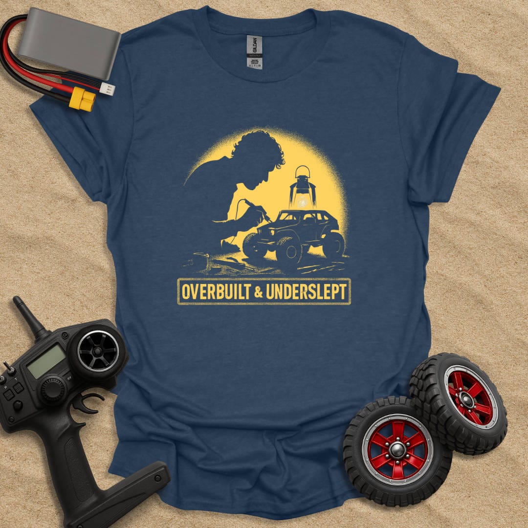 Printify T-Shirt Heather Navy / S Overbuilt & Underslept T-Shirt