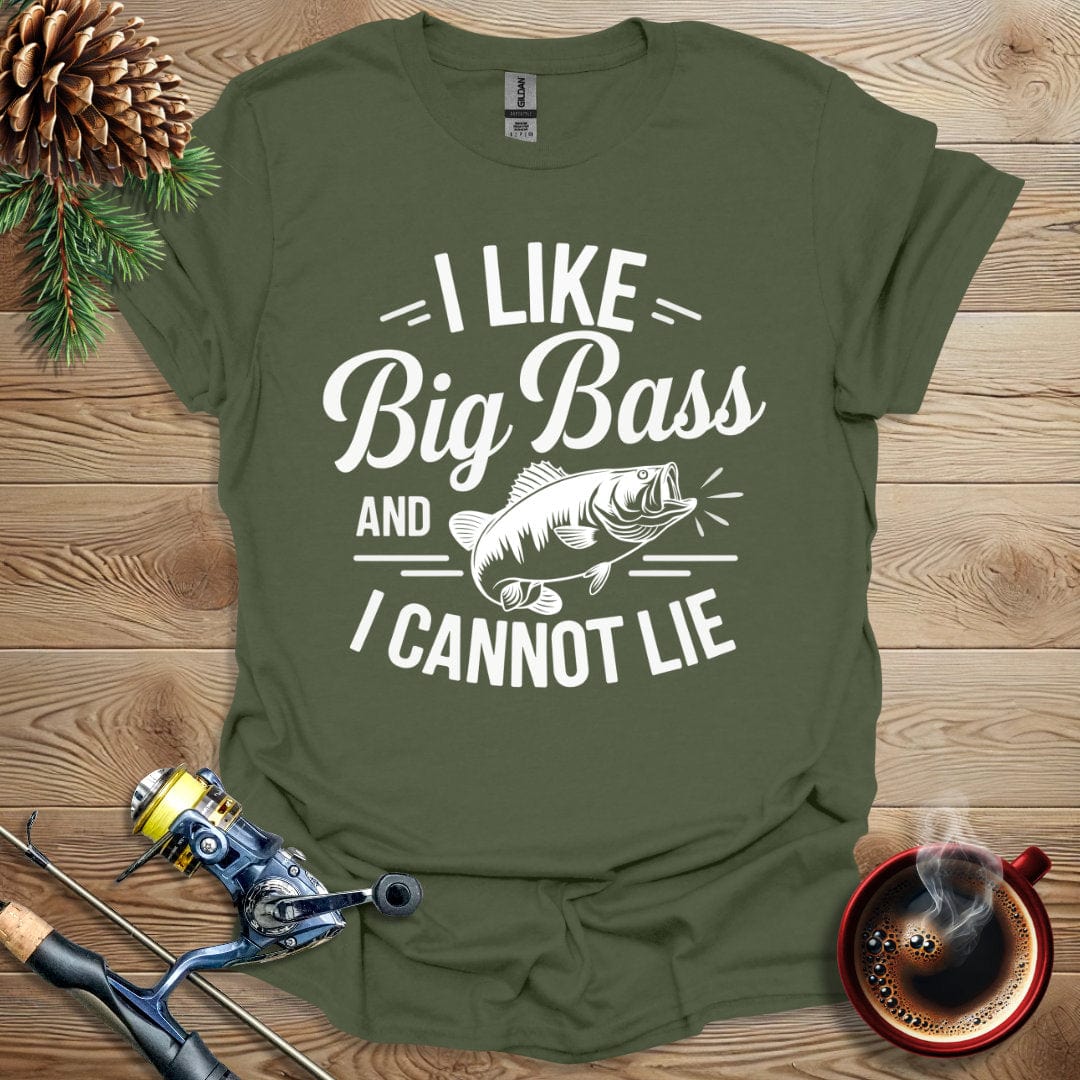 Printify T-Shirt I Like Big Bass And I Cannot Lie T-Shirt