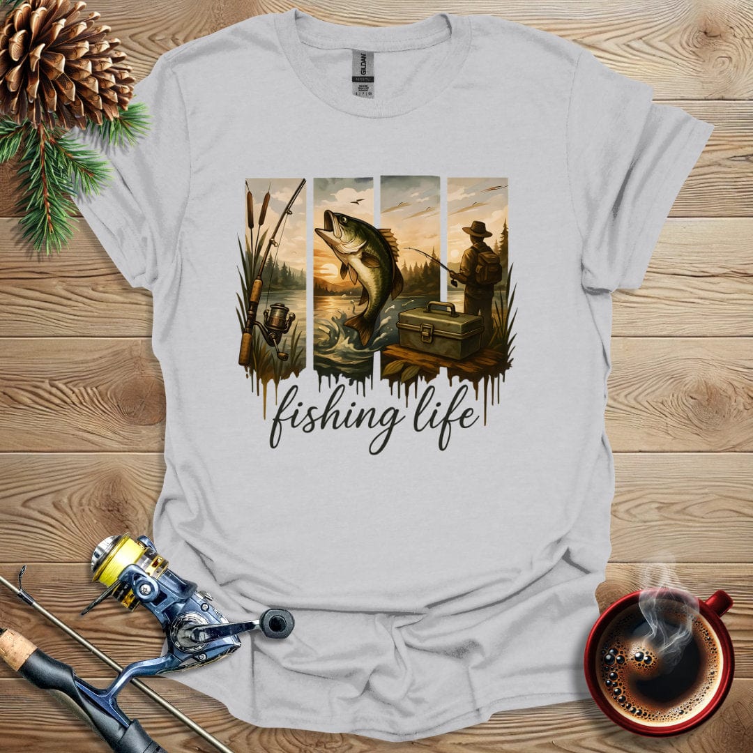 Printify T-Shirt Ice Grey / S Fishing Life T-Shirt
