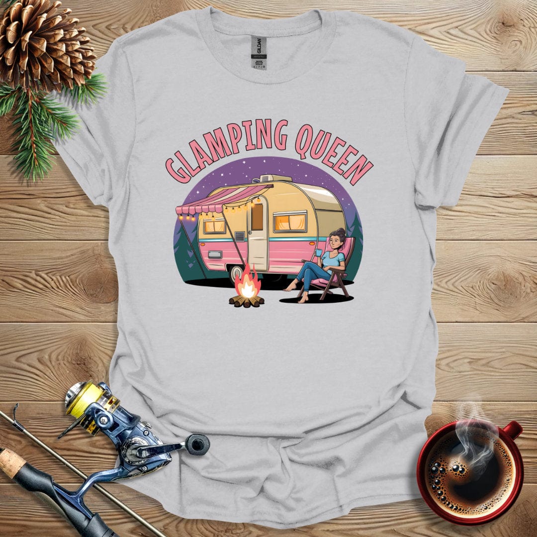 Printify T-Shirt Ice Grey / S Glamping Queen T-Shirt
