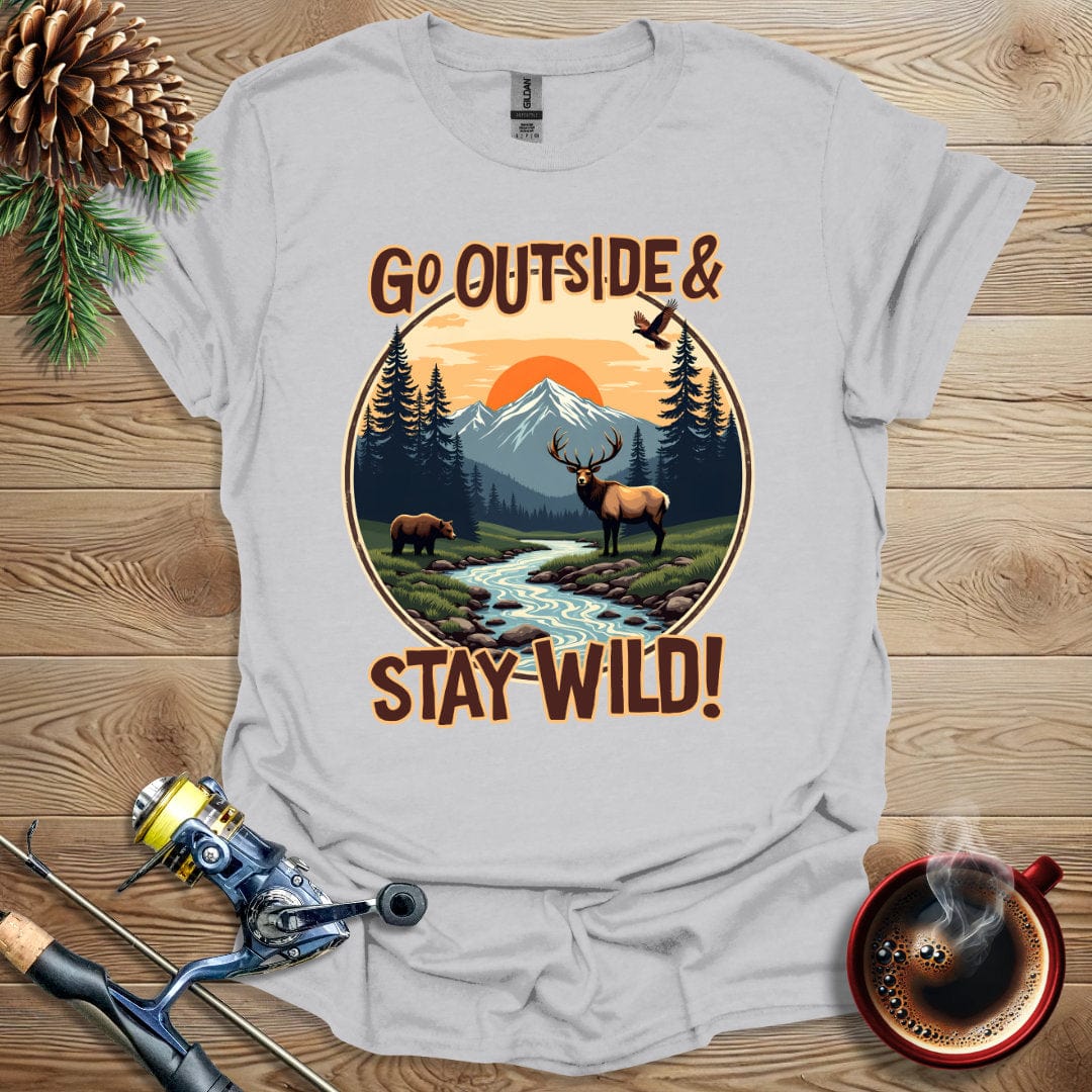 Printify T-Shirt Ice Grey / S Go Outside & Stay Wild T-Shirt