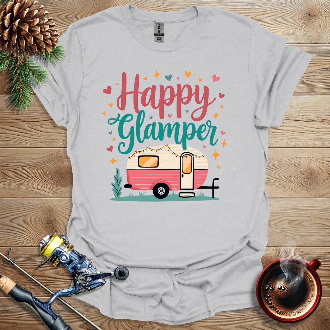 Printify T-Shirt Ice Grey / S Happy Glamper T-Shirt