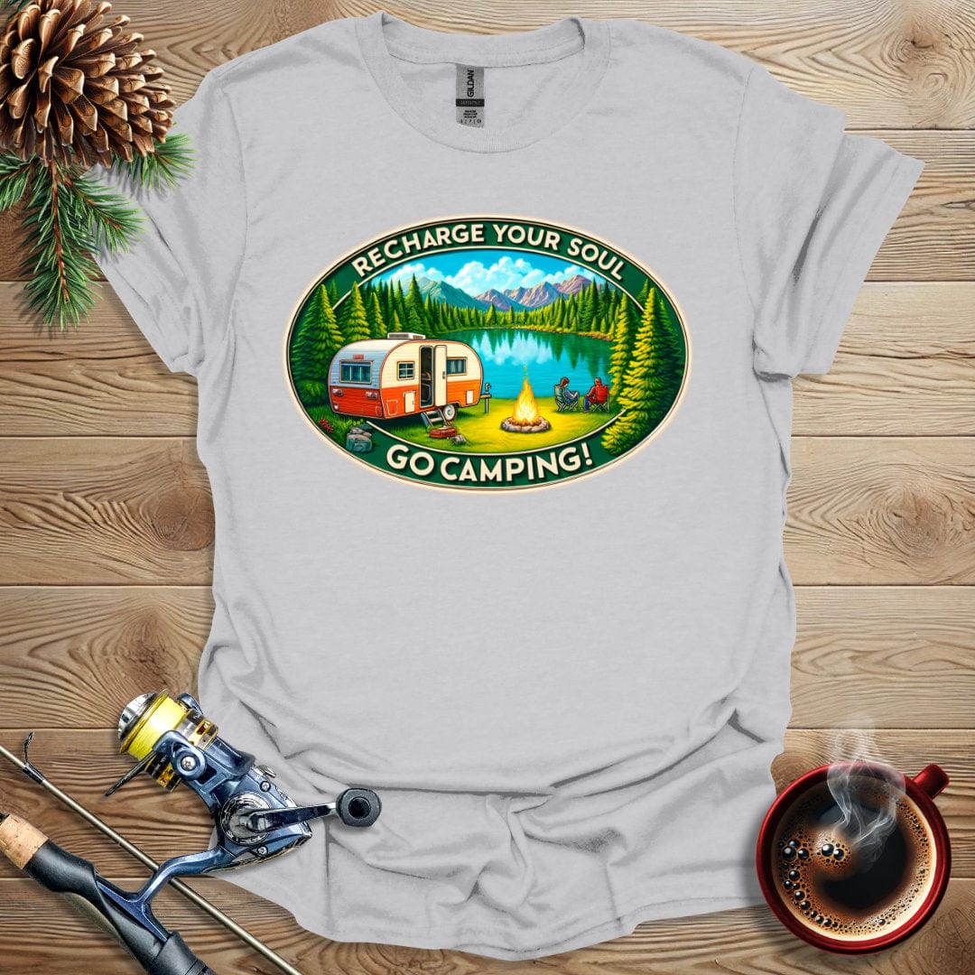 Printify T-Shirt Ice Grey / S Recharge Your Soul - Go Camping T-Shirt