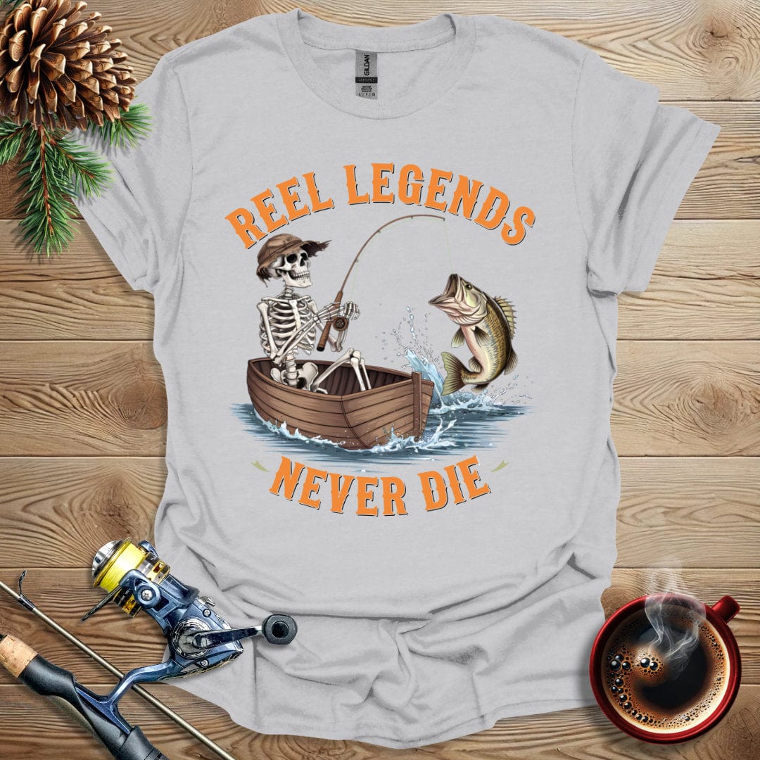 Printify T-Shirt Ice Grey / S Reel Legends Never Die T-Shirt