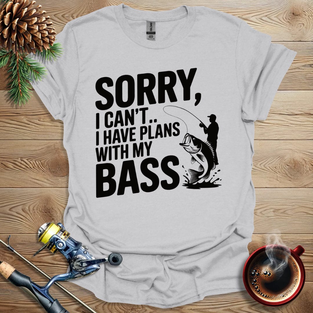 Printify T-Shirt Ice Grey / S Sorry, I Can't I Have Plans With My Bass T-Shirt